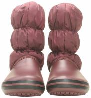 CROCS Womens Winter Puff Boot Burgundy / Black
